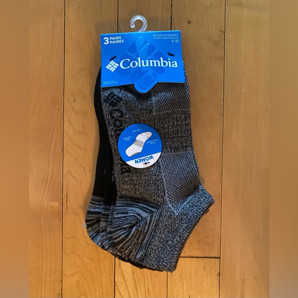 Columbia Women’s Athletic Socks - Black and Gray 3-Pack